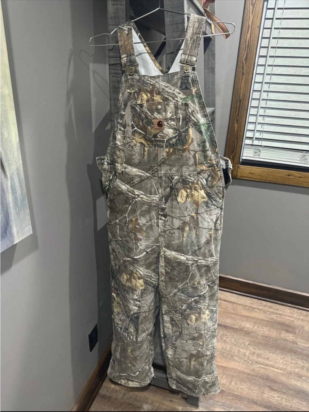 Carhartt Kids Camouflage Overalls in Gray and Brown